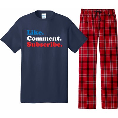 Like Comment Subscribe Vlogger Social Media Blogger Pajama Set