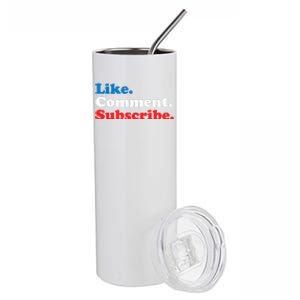 Like Comment Subscribe Vlogger Social Media Blogger Stainless Steel Tumbler