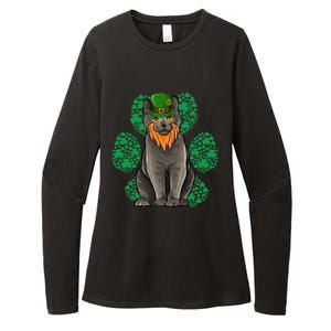 Leprechaun Chartreux St Patricks Day Shamrock Paw Gift Womens CVC Long Sleeve Shirt