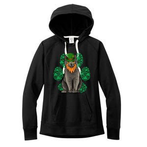 Leprechaun Chartreux St Patricks Day Shamrock Paw Gift Women's Fleece Hoodie