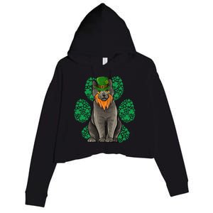 Leprechaun Chartreux St Patricks Day Shamrock Paw Gift Crop Fleece Hoodie