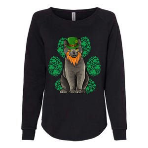 Leprechaun Chartreux St Patricks Day Shamrock Paw Gift Womens California Wash Sweatshirt