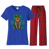 Leprechaun Chartreux St Patricks Day Shamrock Paw Gift Women's Flannel Pajama Set