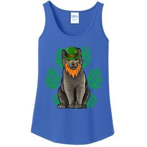 Leprechaun Chartreux St Patricks Day Shamrock Paw Gift Ladies Essential Tank