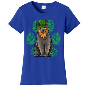 Leprechaun Chartreux St Patricks Day Shamrock Paw Gift Women's T-Shirt