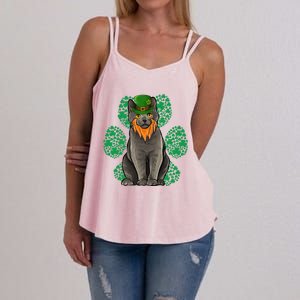 Leprechaun Chartreux St Patricks Day Shamrock Paw Gift Women's Strappy Tank