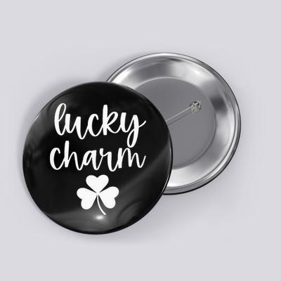 Lucky Charm Shamrock green St Patricks Day Button