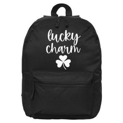 Lucky Charm Shamrock green St Patricks Day 16 in Basic Backpack