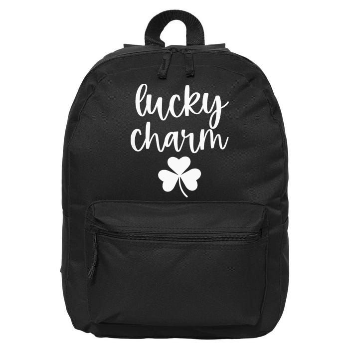 Lucky Charm Shamrock green St Patricks Day 16 in Basic Backpack