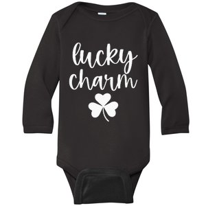 Lucky Charm Shamrock green St Patricks Day Baby Long Sleeve Bodysuit