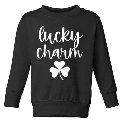 Lucky Charm Shamrock green St Patricks Day Toddler Sweatshirt