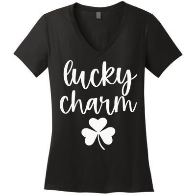 Lucky Charm Shamrock green St Patricks Day Women's V-Neck T-Shirt