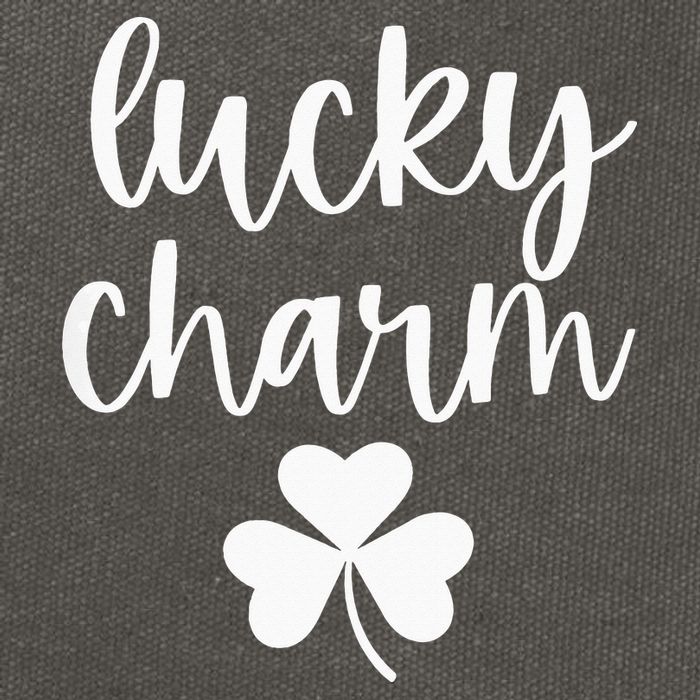 Lucky Charm Shamrock green St Patricks Day Cotton Canvas Backpack