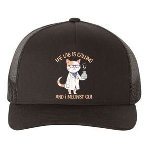 Lab Calling Science Funny Lab Cat Laboratory Chemistry Yupoong Adult 5-Panel Trucker Hat