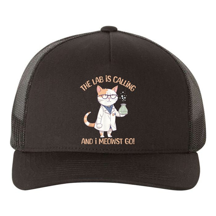 Lab Calling Science Funny Lab Cat Laboratory Chemistry Yupoong Adult 5-Panel Trucker Hat