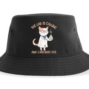 Lab Calling Science Funny Lab Cat Laboratory Chemistry Sustainable Bucket Hat