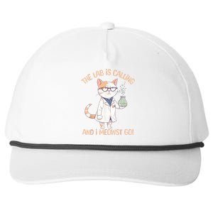 Lab Calling Science Funny Lab Cat Laboratory Chemistry Snapback Five-Panel Rope Hat