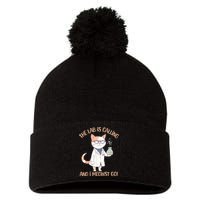 Lab Calling Science Funny Lab Cat Laboratory Chemistry Pom Pom 12in Knit Beanie