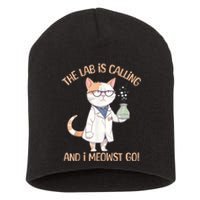 Lab Calling Science Funny Lab Cat Laboratory Chemistry Short Acrylic Beanie