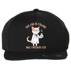 Lab Calling Science Funny Lab Cat Laboratory Chemistry Wool Snapback Cap