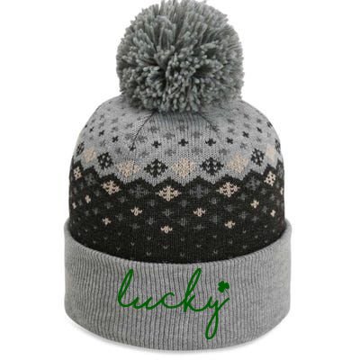 Lucky Clover St Patrick's Day The Baniff Cuffed Pom Beanie