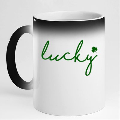 Lucky Clover St Patrick's Day 11oz Black Color Changing Mug