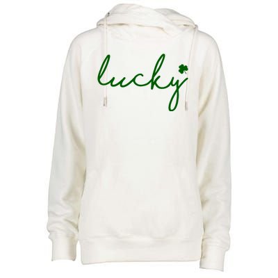 Lucky Clover St Patrick's Day Womens Funnel Neck Pullover Hood