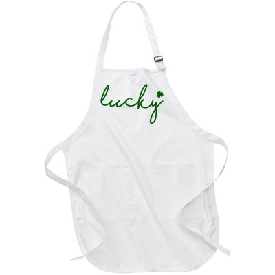 Lucky Clover St Patrick's Day Full-Length Apron With Pockets