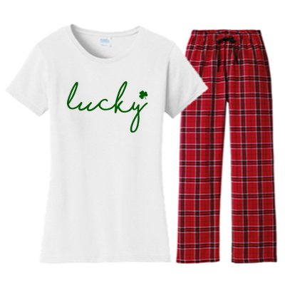 Lucky Clover St Patrick's Day Women's Flannel Pajama Set