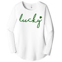 Lucky Clover St Patrick's Day Women's Perfect Tri Tunic Long Sleeve Shirt