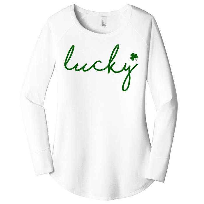 Lucky Clover St Patrick's Day Women's Perfect Tri Tunic Long Sleeve Shirt