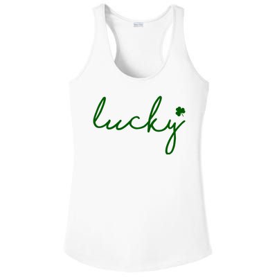 Lucky Clover St Patrick's Day Ladies PosiCharge Competitor Racerback Tank