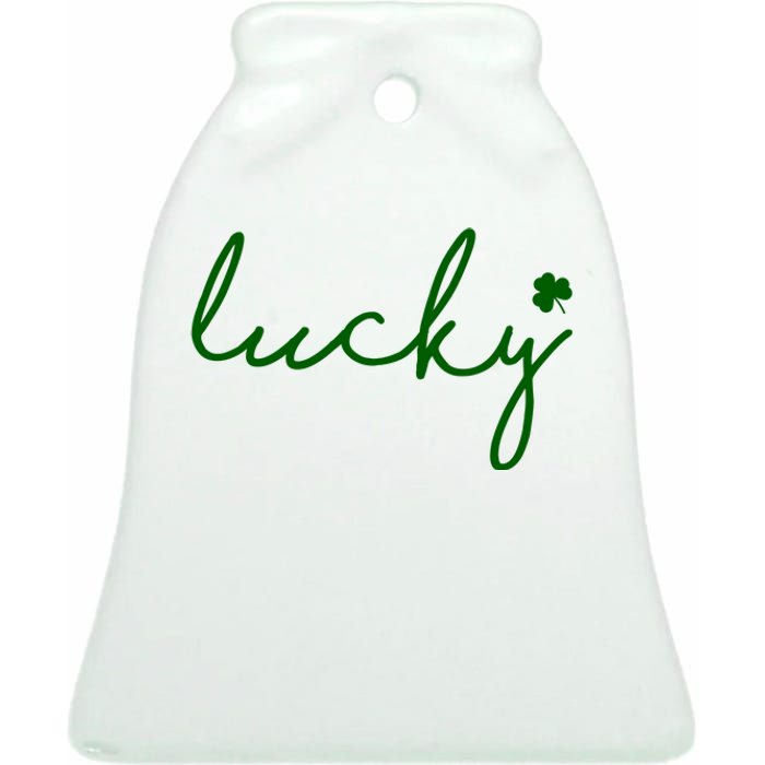 Lucky Clover St Patrick's Day Ceramic Bell Ornament