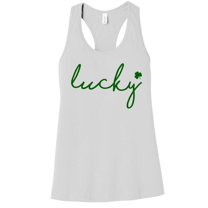 Lucky Clover St Patrick's Day Women's Racerback Tank