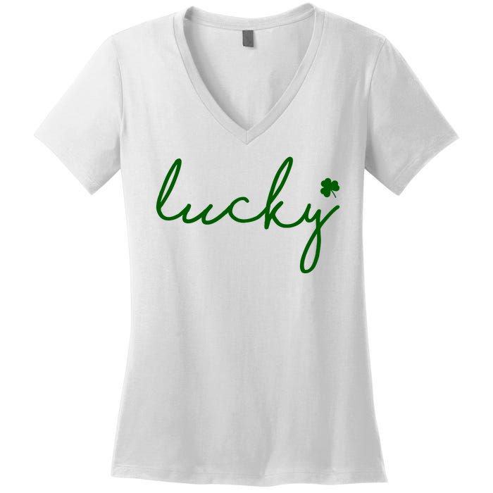 Lucky Clover St Patrick's Day Women's V-Neck T-Shirt