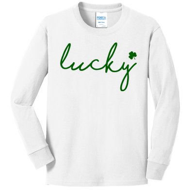 Lucky Clover St Patrick's Day Kids Long Sleeve Shirt