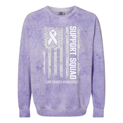 Lung Cancer Shirts Support Squad Lung Cancer Awareness Colorblast Crewneck Sweatshirt