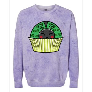 Ladybug Cupcake Saint Patrick's Day Shamrock Leaf Clover Colorblast Crewneck Sweatshirt