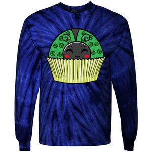 Ladybug Cupcake Saint Patrick's Day Shamrock Leaf Clover Tie-Dye Long Sleeve Shirt