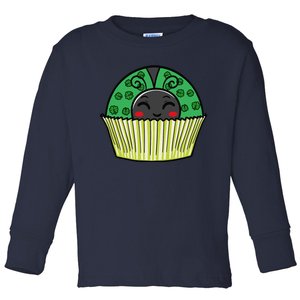 Ladybug Cupcake Saint Patrick's Day Shamrock Leaf Clover Toddler Long Sleeve Shirt