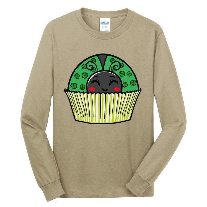 Ladybug Cupcake Saint Patrick's Day Shamrock Leaf Clover Tall Long Sleeve T-Shirt