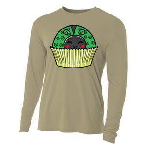 Ladybug Cupcake Saint Patrick's Day Shamrock Leaf Clover Cooling Performance Long Sleeve Crew