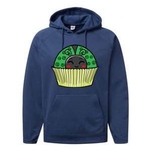 Ladybug Cupcake Saint Patrick's Day Shamrock Leaf Clover Performance Fleece Hoodie