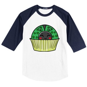 Ladybug Cupcake Saint Patrick's Day Shamrock Leaf Clover Baseball Sleeve Shirt