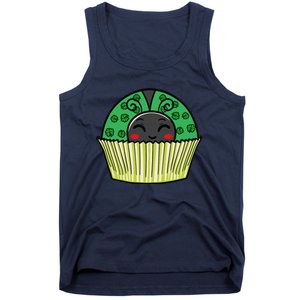 Ladybug Cupcake Saint Patrick's Day Shamrock Leaf Clover Tank Top