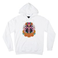 La Catrina Skull Flowers Dia De Los Muertos Hoodie