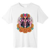 La Catrina Skull Flowers Dia De Los Muertos Tall Fusion ChromaSoft Performance T-Shirt