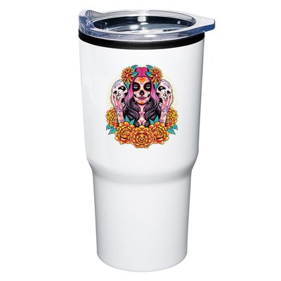 La Catrina Skull Flowers Dia De Los Muertos Tumbler