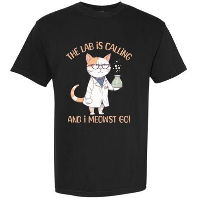 Lab Calling Science Funny Lab Cat Laboratory Chemistry Garment-Dyed Heavyweight T-Shirt