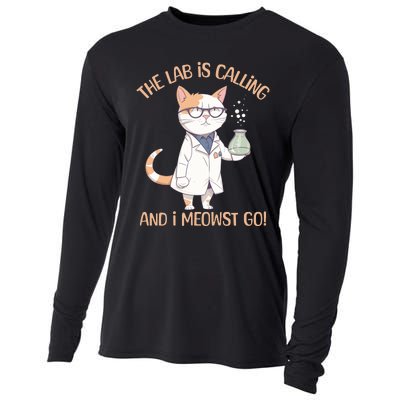 Lab Calling Science Funny Lab Cat Laboratory Chemistry Cooling Performance Long Sleeve Crew